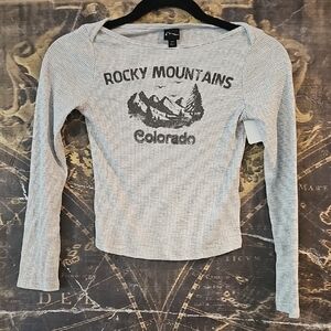 art class Gray Rocky Mountains Long Sleeve Tee
